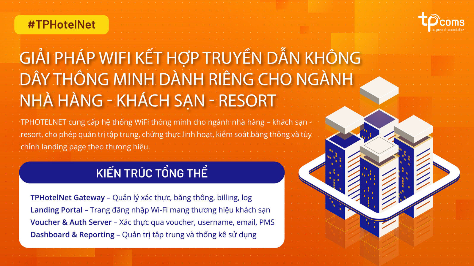 Mô hình TPHotelNet phát triển hệ thống Wi-Fi và HSIA cho ngành Hospitality