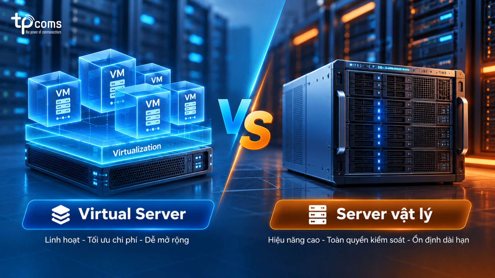 So sánh Virtual Server vs Server vật lý
